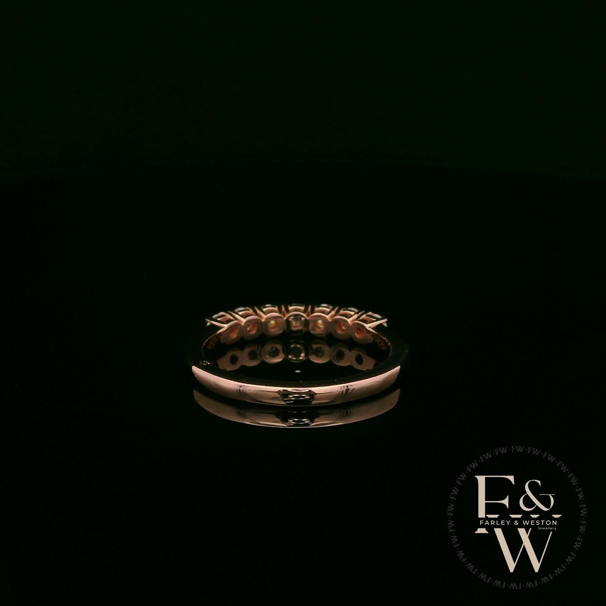 9ct Rose Gold Diamond Half Eternity Ring
