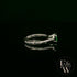 Solitaire Emerald & Silver Engagement Ring