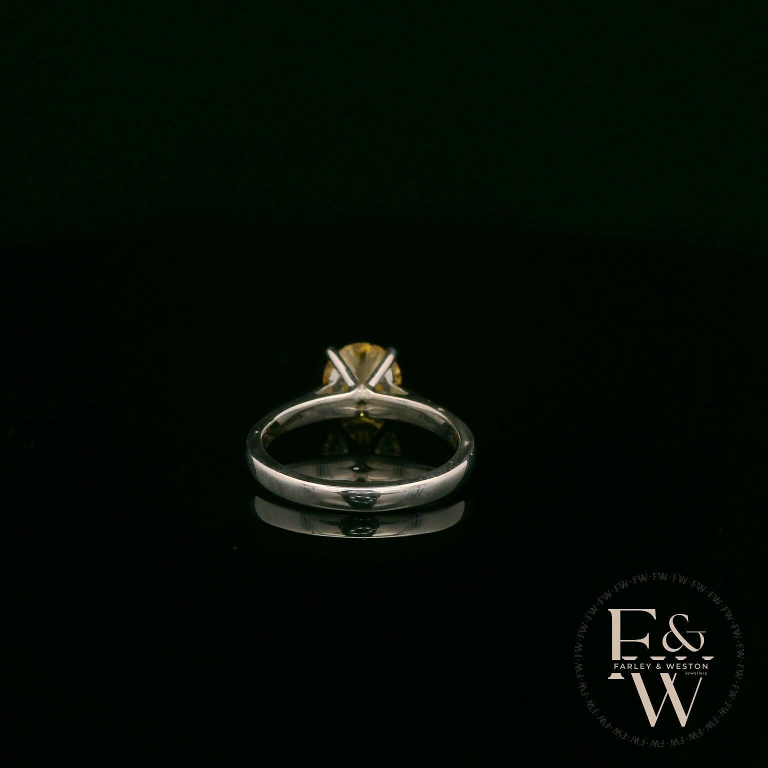 Sterling Silver Yellow Sapphire CZ Single Stone Ring