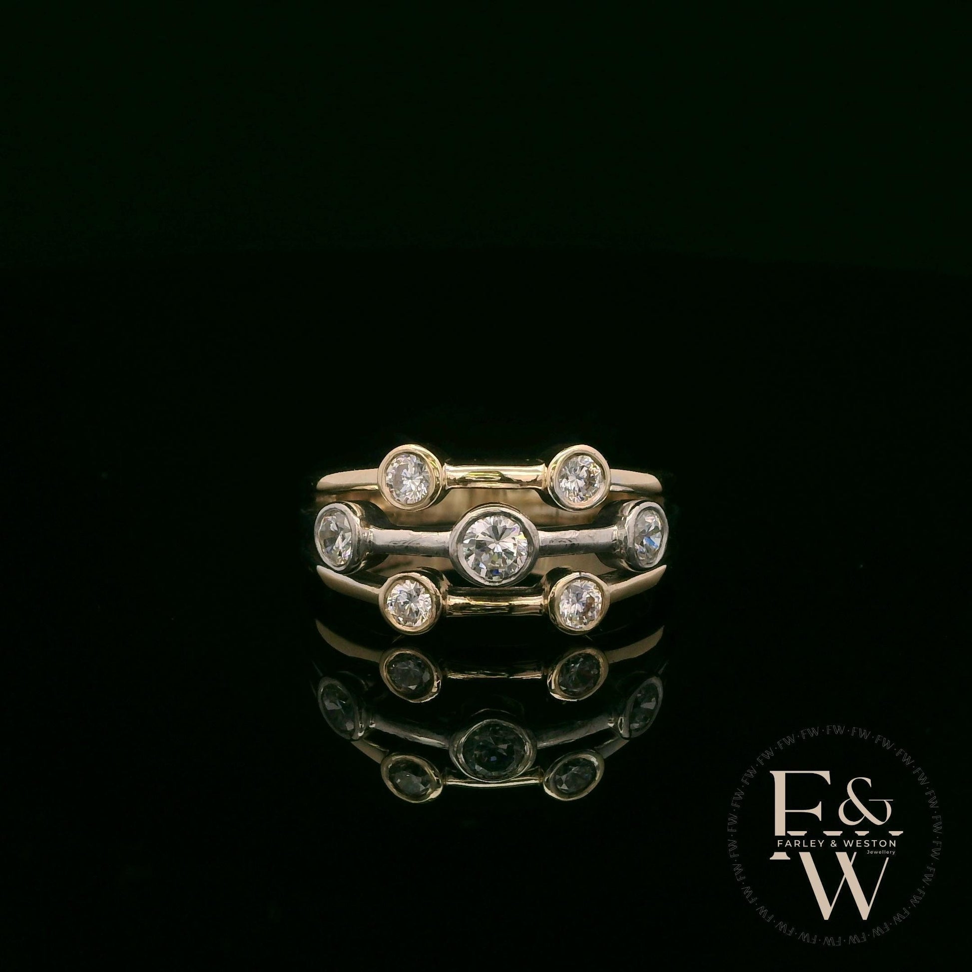 Lab Grown Diamond 9ct Yellow and White Gold Raindance Ring
