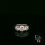 9ct White Gold & Three Stone Moissanite Ring