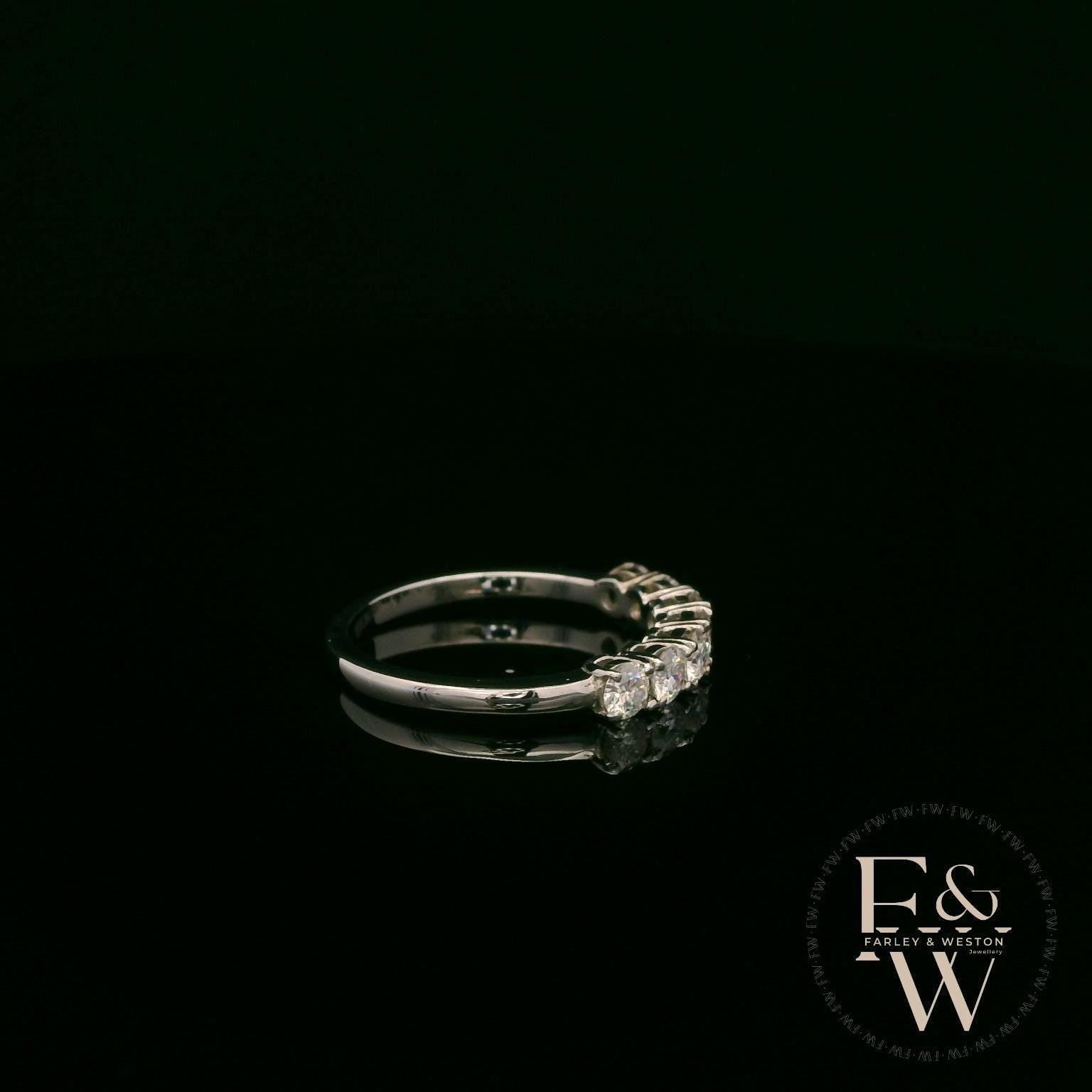 Moissanite & 9ct White Gold Half-Eternity Ring