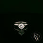 9ct White Gold White Moissanite Single Stone with Bezel Set Head Ring
