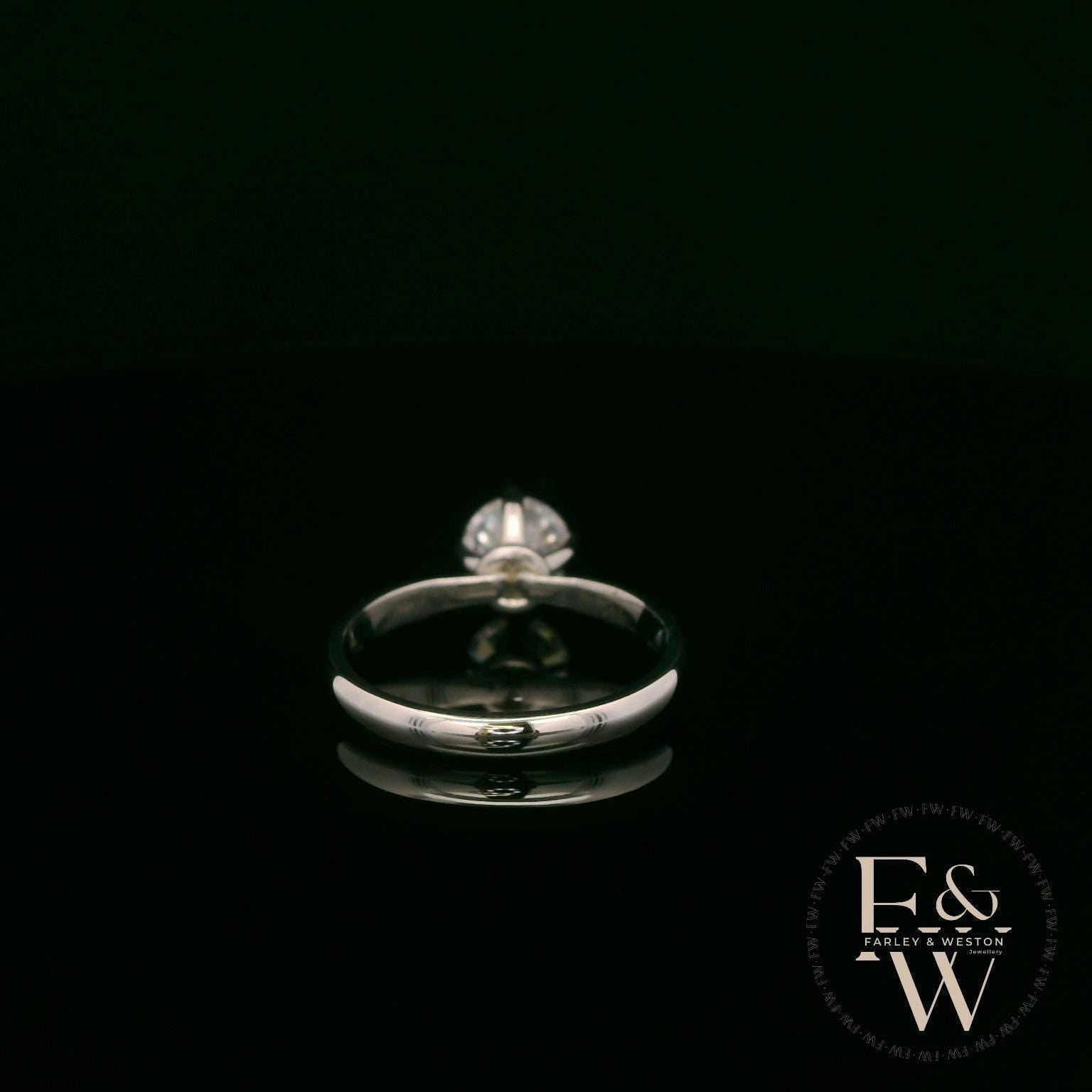 Solitaire Moissanite & 9ct White Gold Engagement Ring