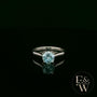 Solitaire Aquamarine & Silver Engagement Ring