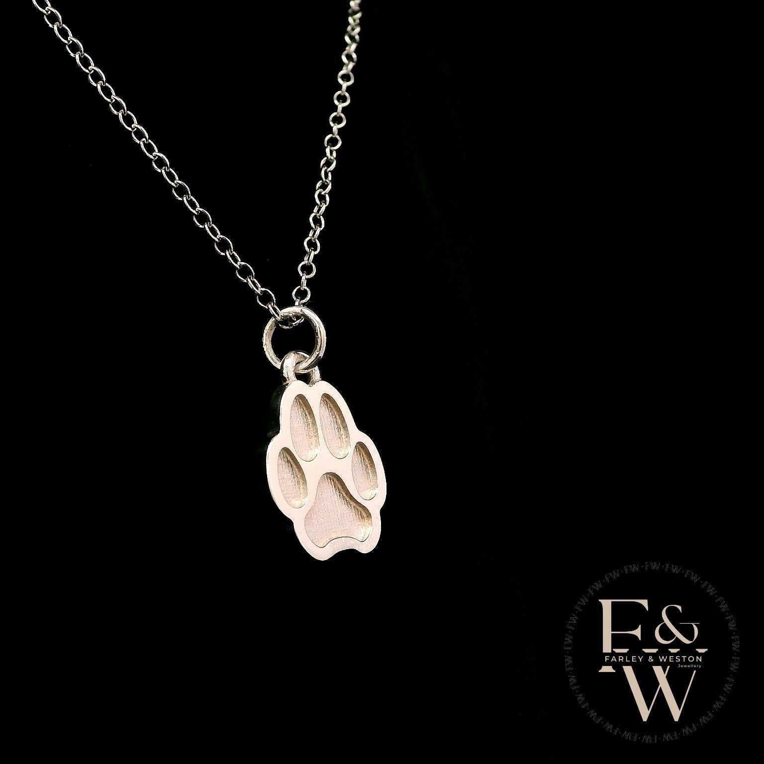 Charming Silver Paw-Print Pendant