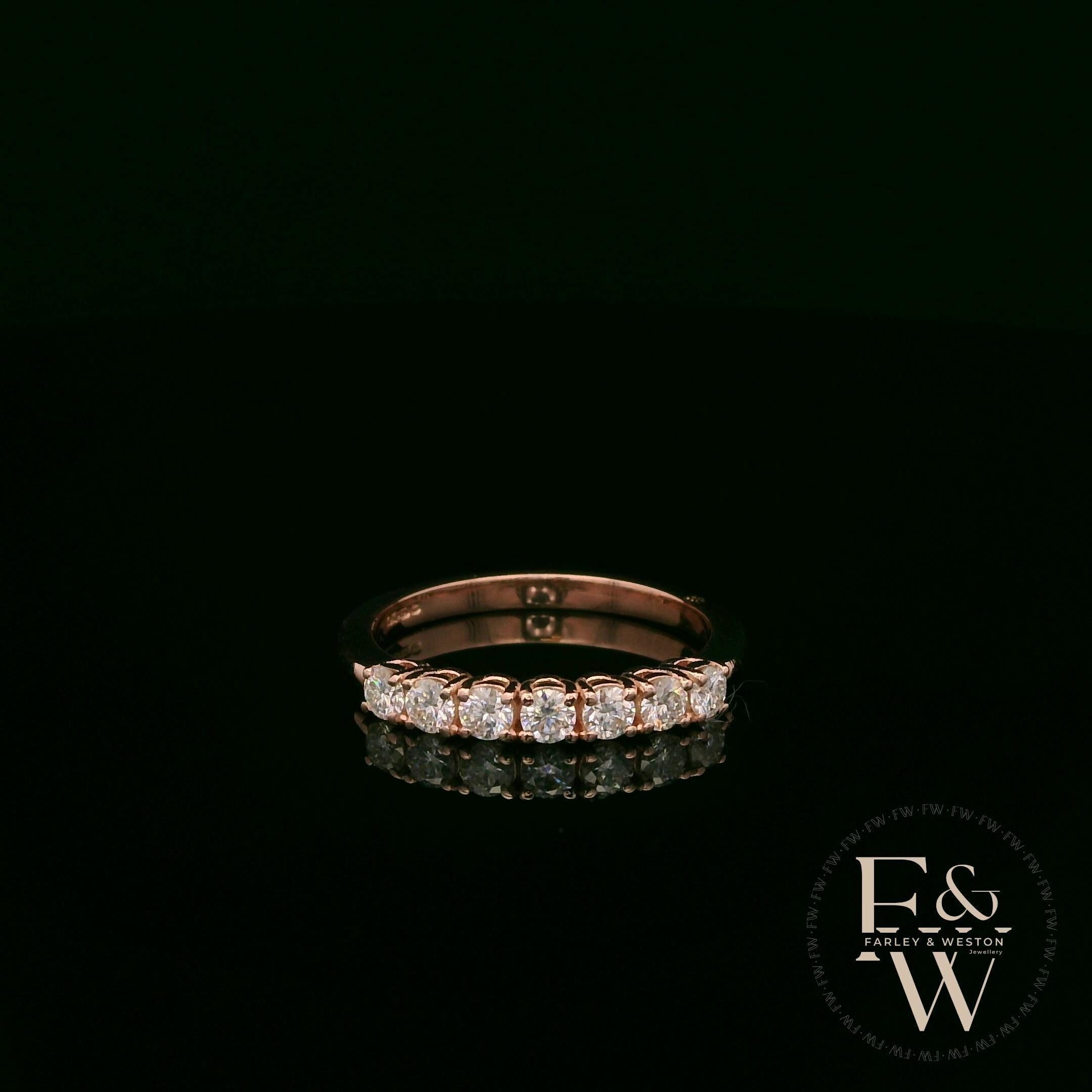 9ct Rose Gold Lab Grown Diamond Half Eternity Ring