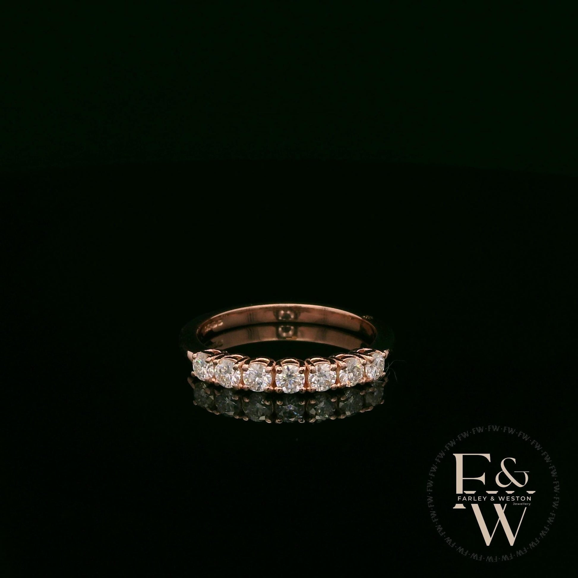 9ct Rose Gold Lab Grown Diamond Half Eternity Ring