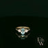 Lab Grown Aqua and Diamond 9ct Yellow Trilogy Ring