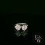 Double Moissanite & 9ct White Gold Ring
