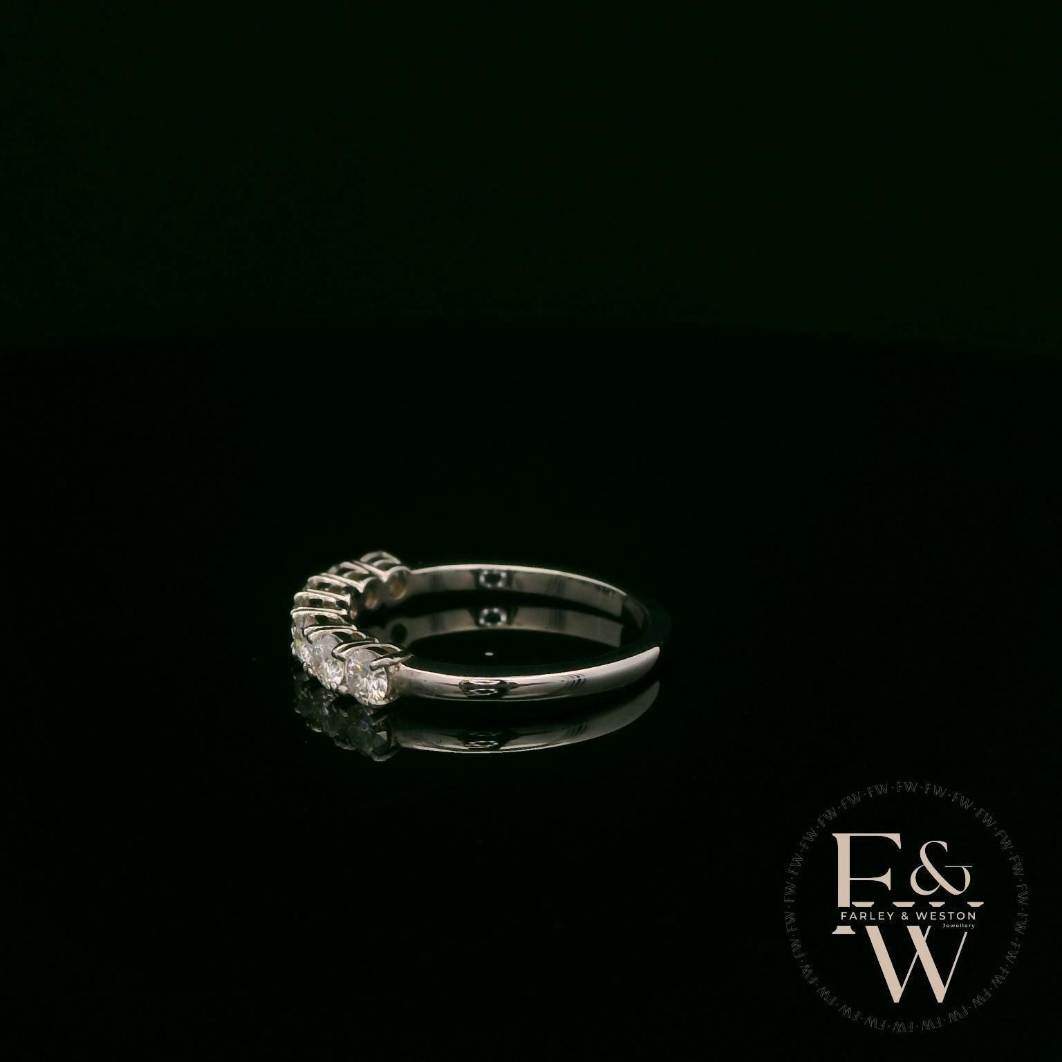Moissanite & 9ct White Gold Half-Eternity Ring