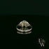 Celtic Patterned 9ct White Gold Emerald CZ Single Stone Ring