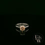 Solitaire Champagne & Silver Engagement Ring