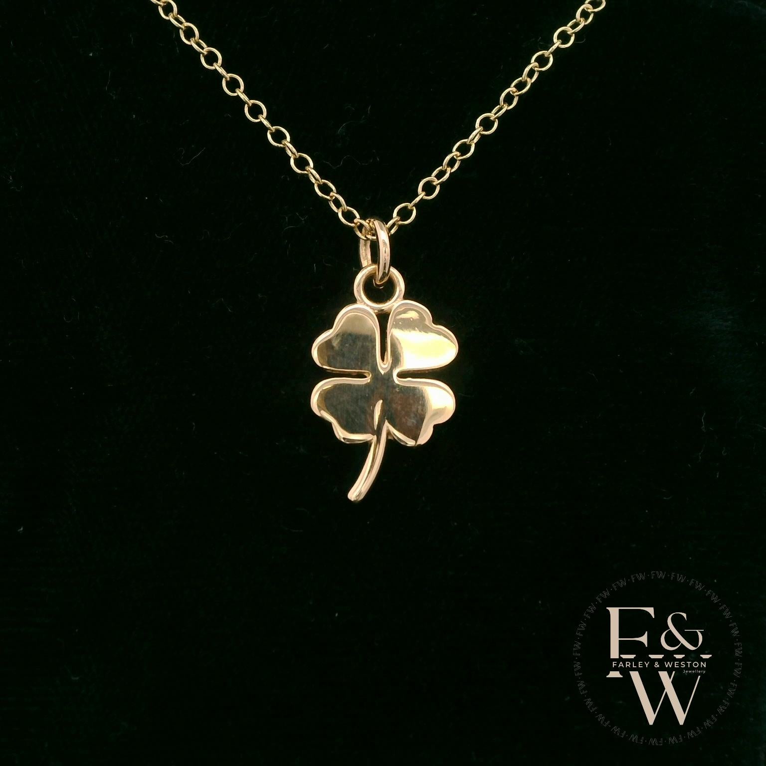 9ct Yellow Gold 4 Leaf Clover Pendant