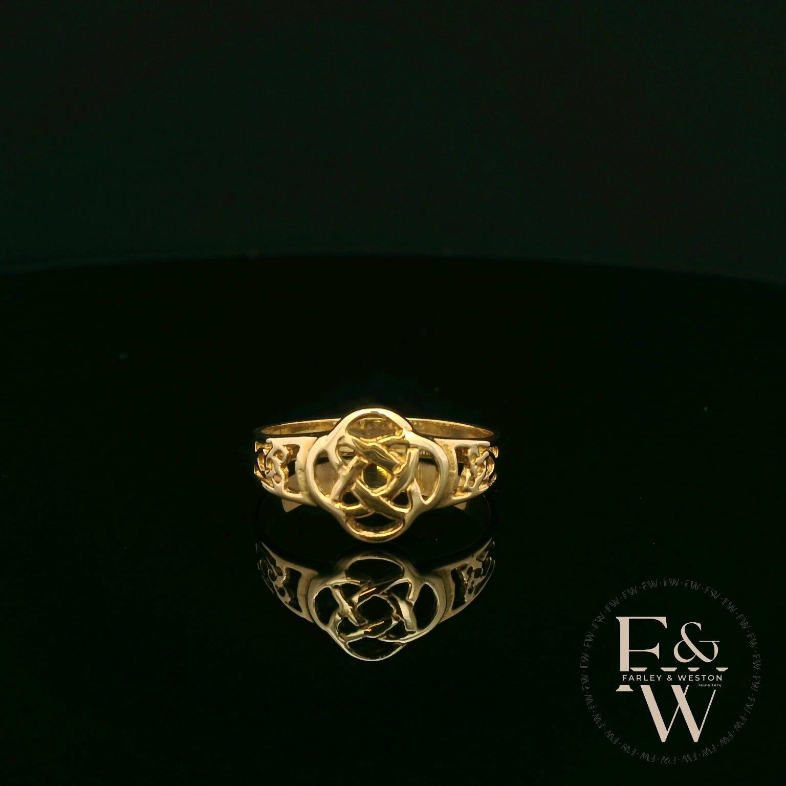 9ct Yellow Gold Celtic Knot Band Ring