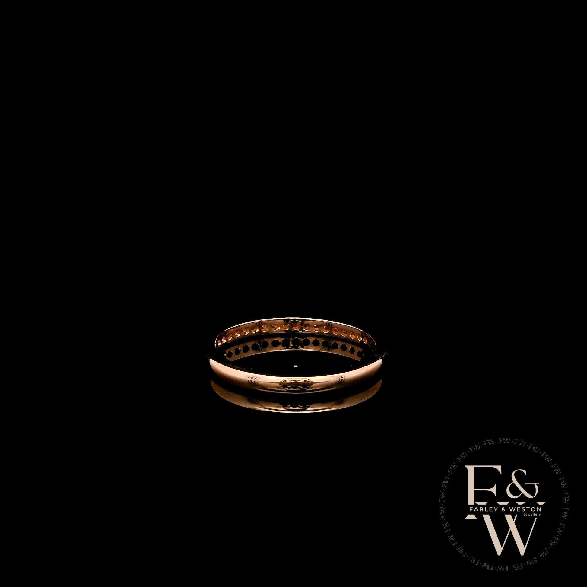 9ct Rose Gold Channel Set Diamond Half-Eternity Ring