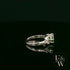 Celtic Patterned 9ct White Gold Emerald CZ Single Stone Ring