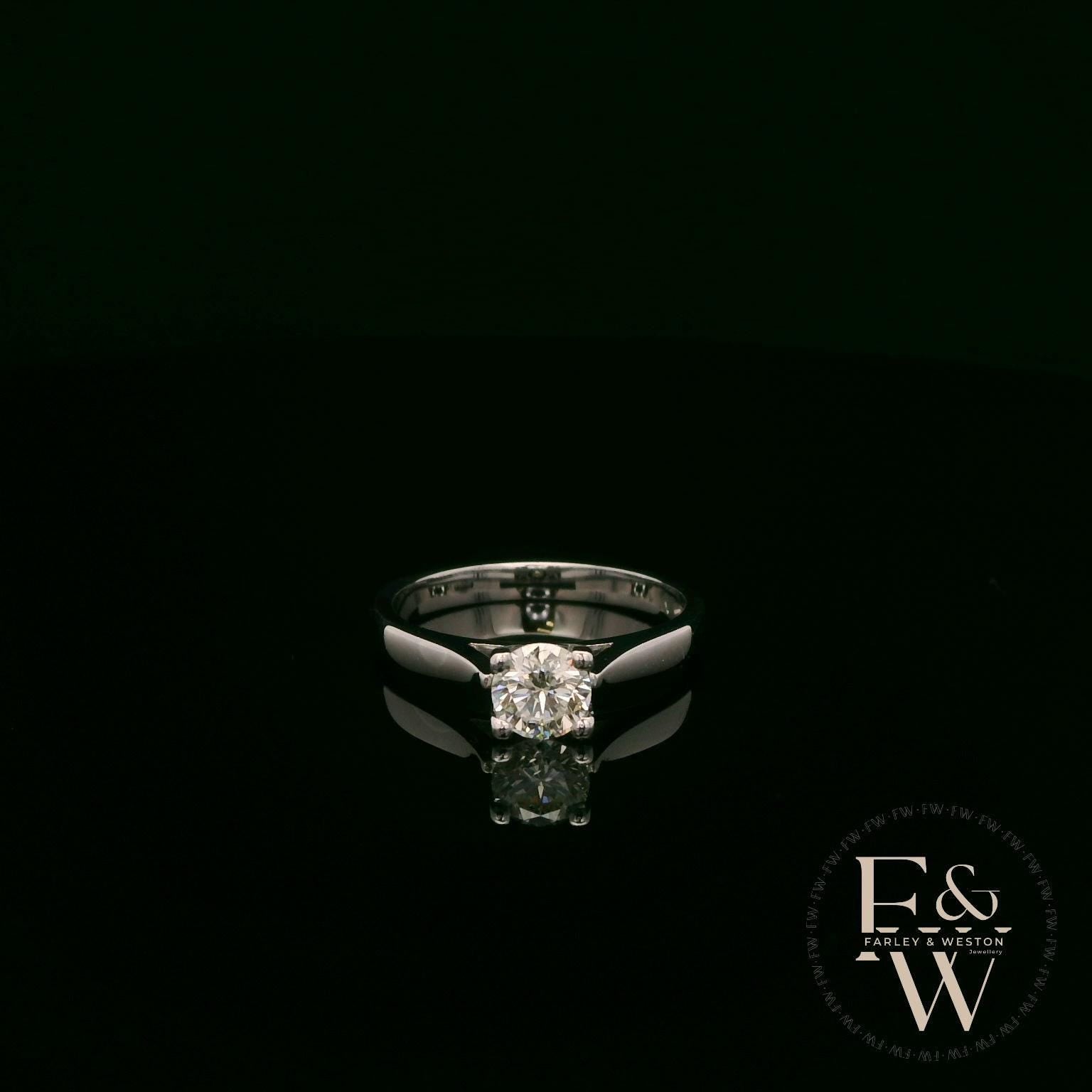 Solitaire Round-Cut Diamond & Platinum Ring