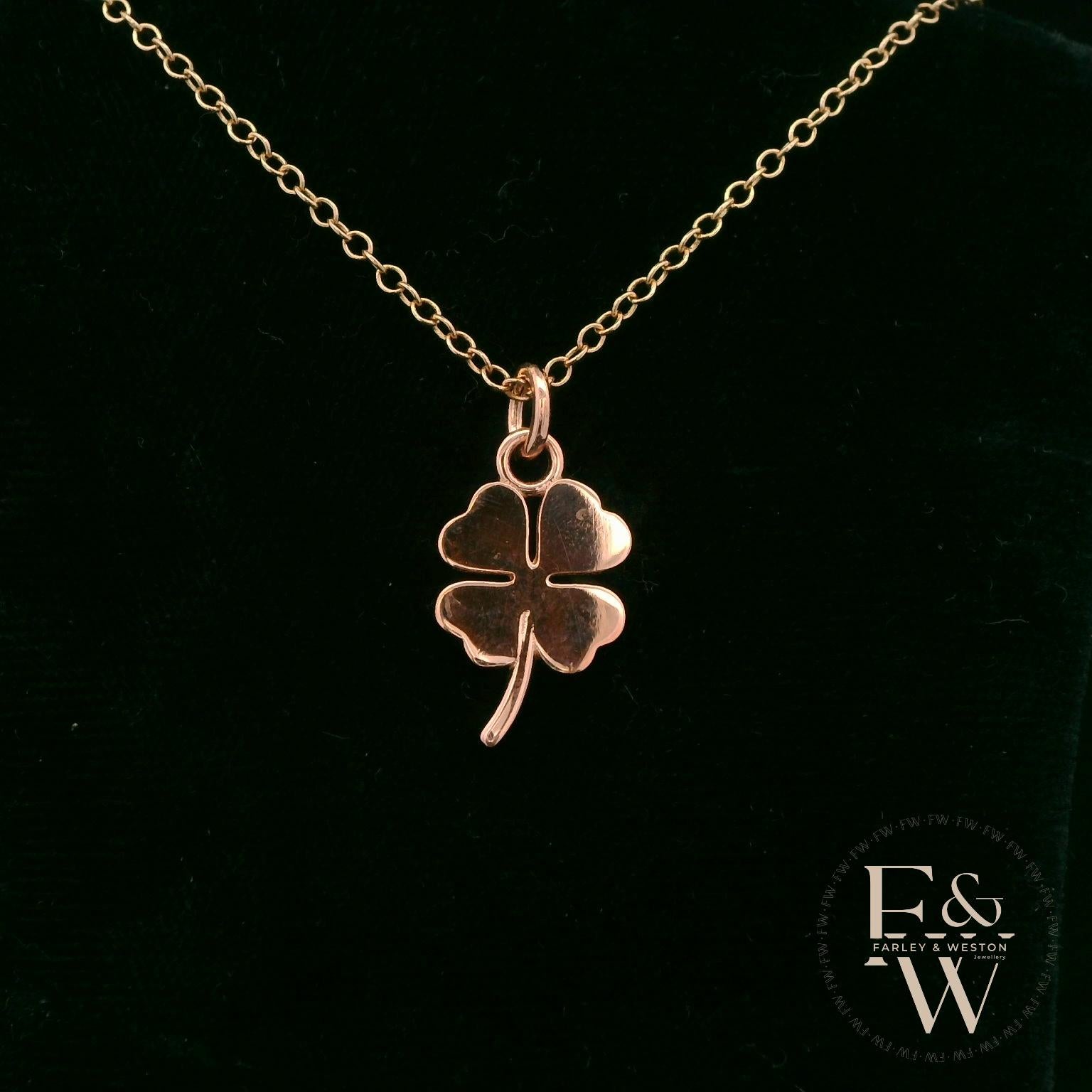 9ct Rose Gold 4 Leaf Clover Pendant
