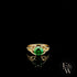 Celtic Patterned 9ct Yellow Gold Emerald CZ Single Stone Ring