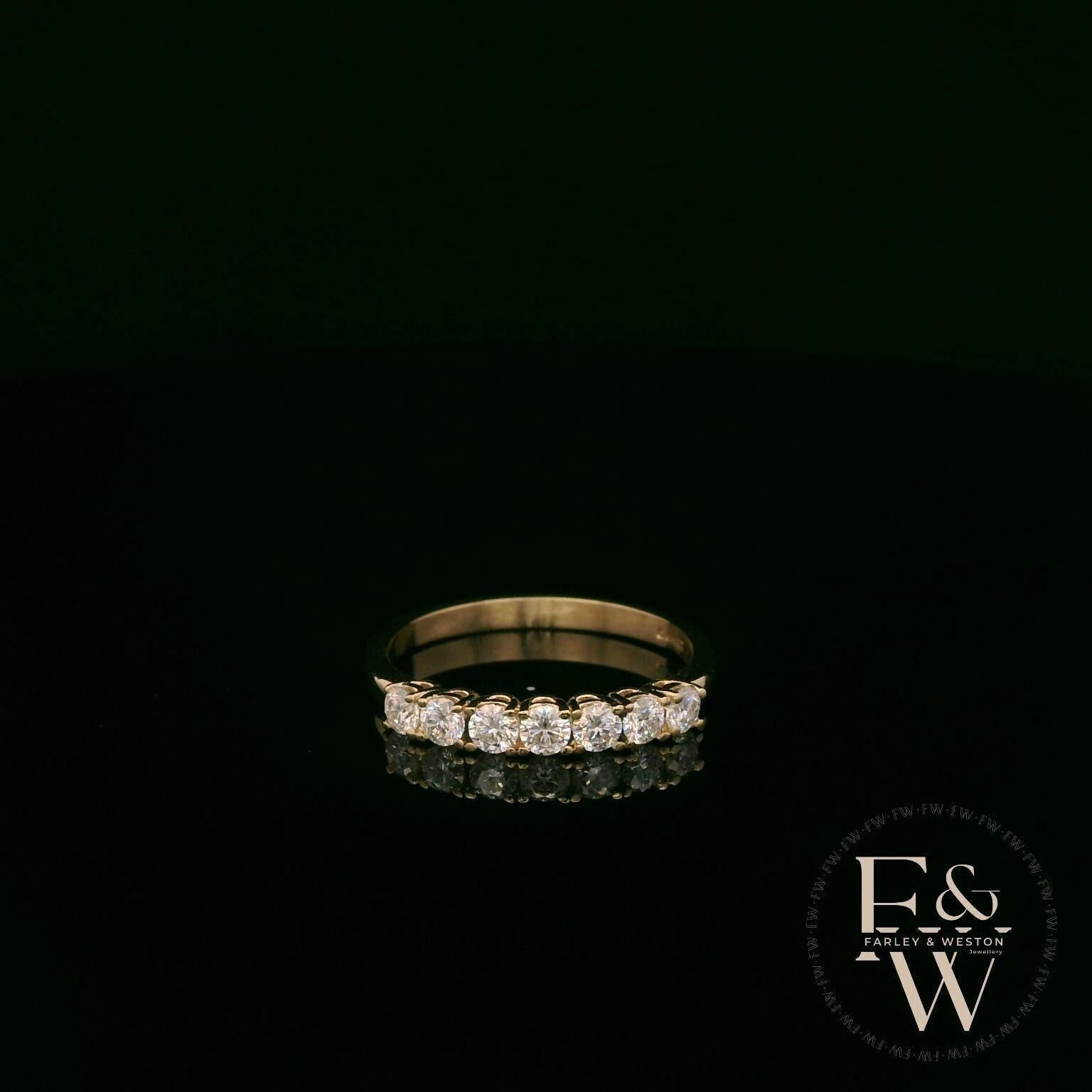 9ct Yellow Gold Diamond Half Eternity Ring