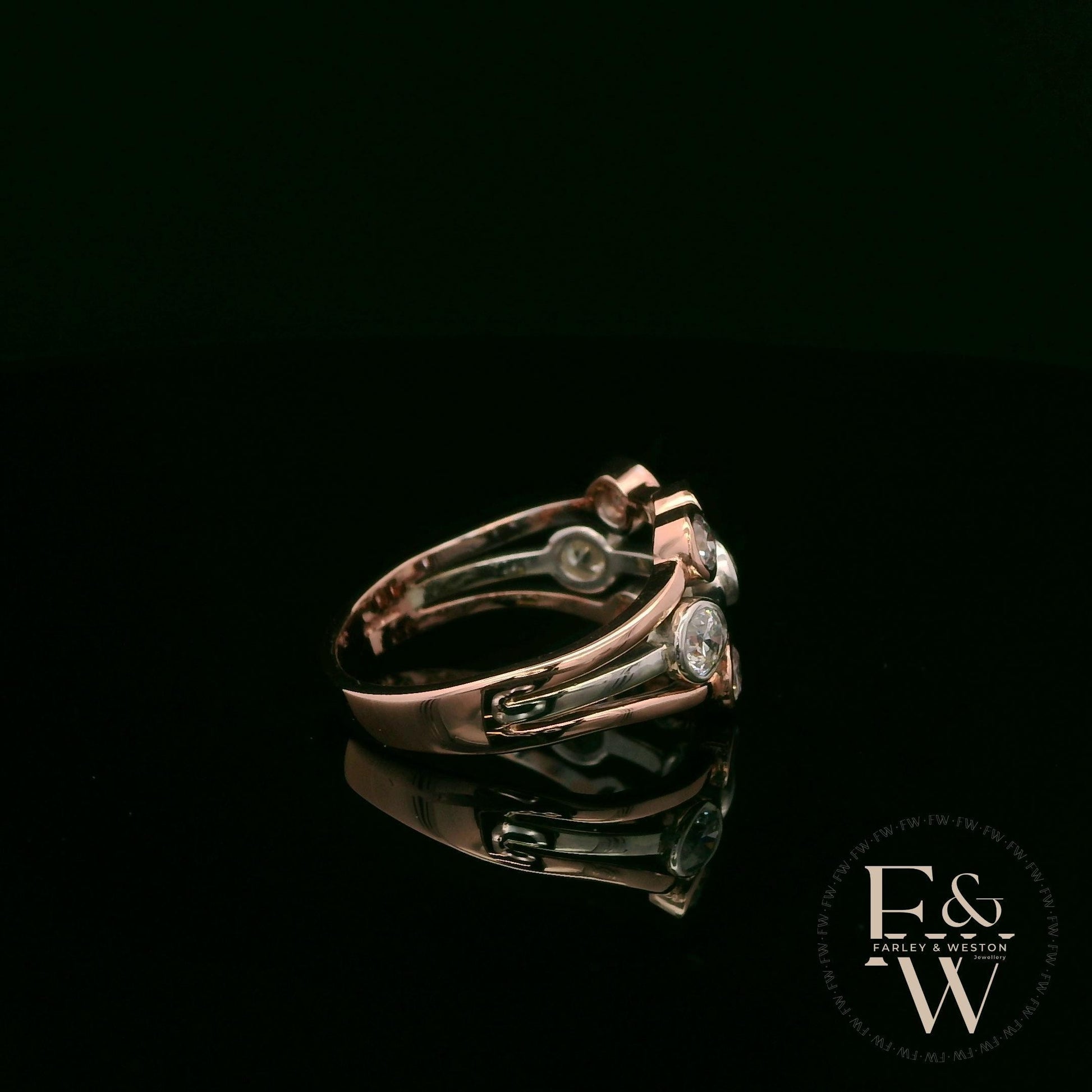 Lab-Grown Diamond 9ct Rose and White Gold Raindance Ring