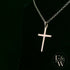 9ct White Gold Small Plain Cross Pendant