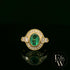 18ct Yellow Gold Oval-Cut Emerald & Diamond Vintage Ring