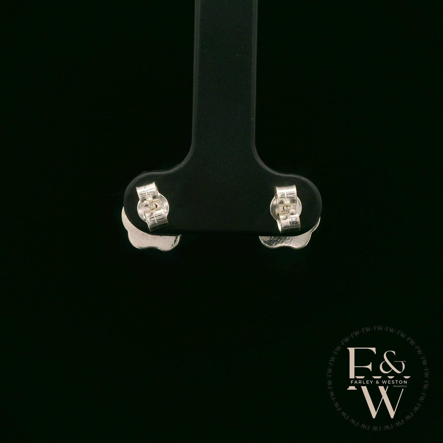 Charming Silver Paw-Print Studs