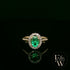 Lab Grown Emerald and Diamond 9ct Yellow Gold Cluster Ring