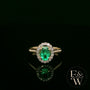 Lab Grown Emerald and Diamond 9ct Yellow Gold Cluster Ring