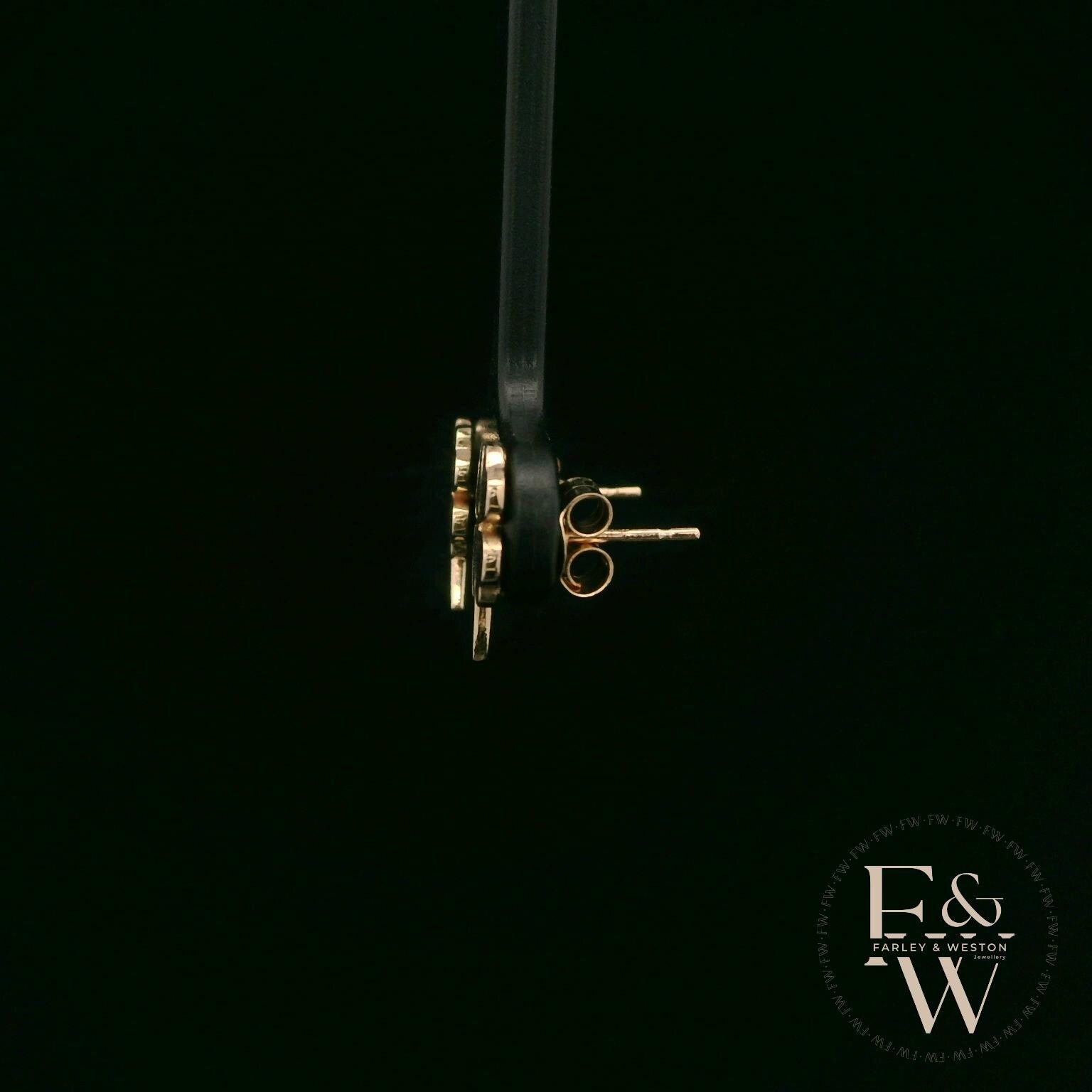 4 Leaf Clover 9ct Yellow Gold Studs