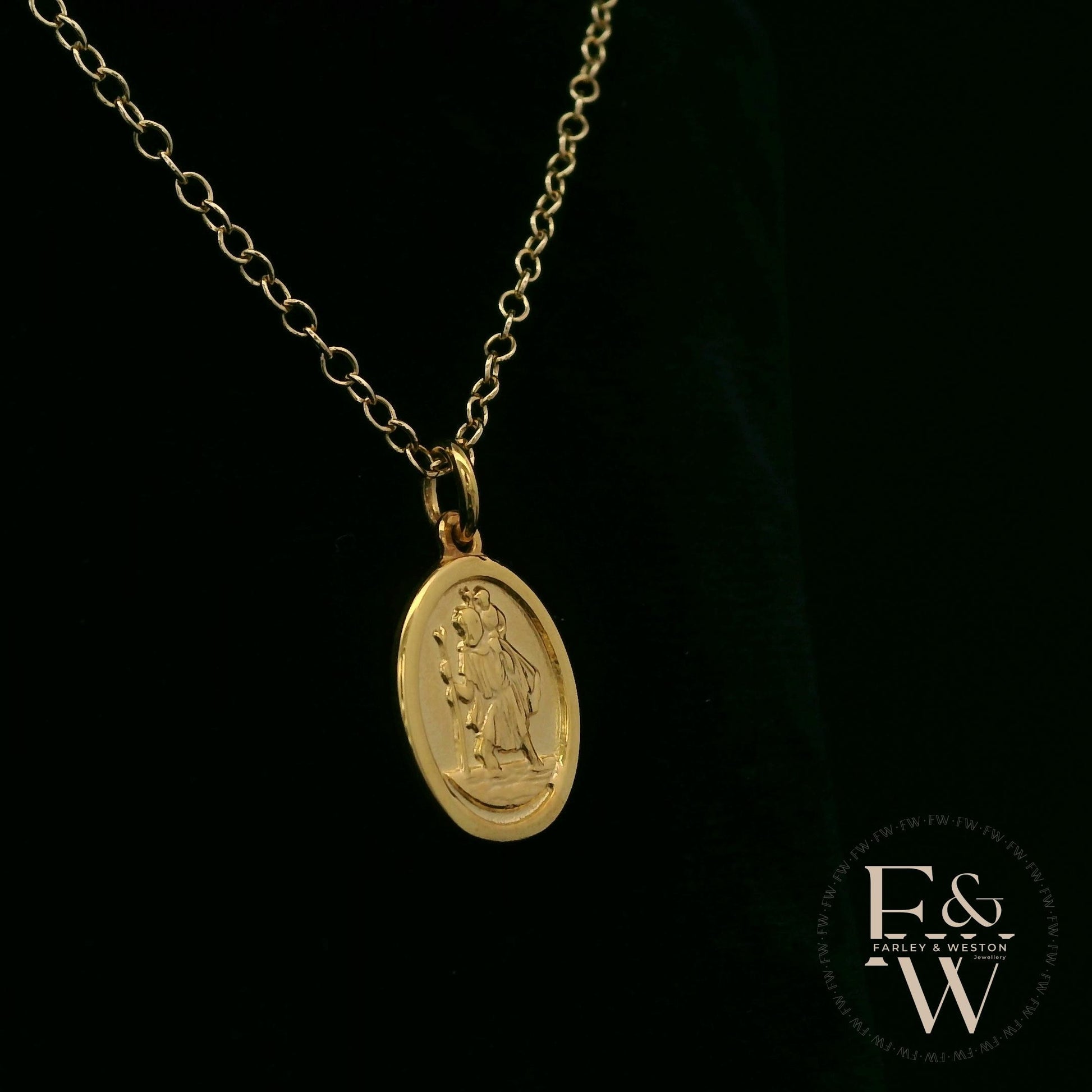 9ct Yellow Gold Saint Christopher Pendant