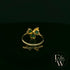 9ct Yellow Gold Clover Ring with Heart-Shaped Green Agate's