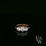 9ct Rose Gold & Three Stone Moissanite Ring