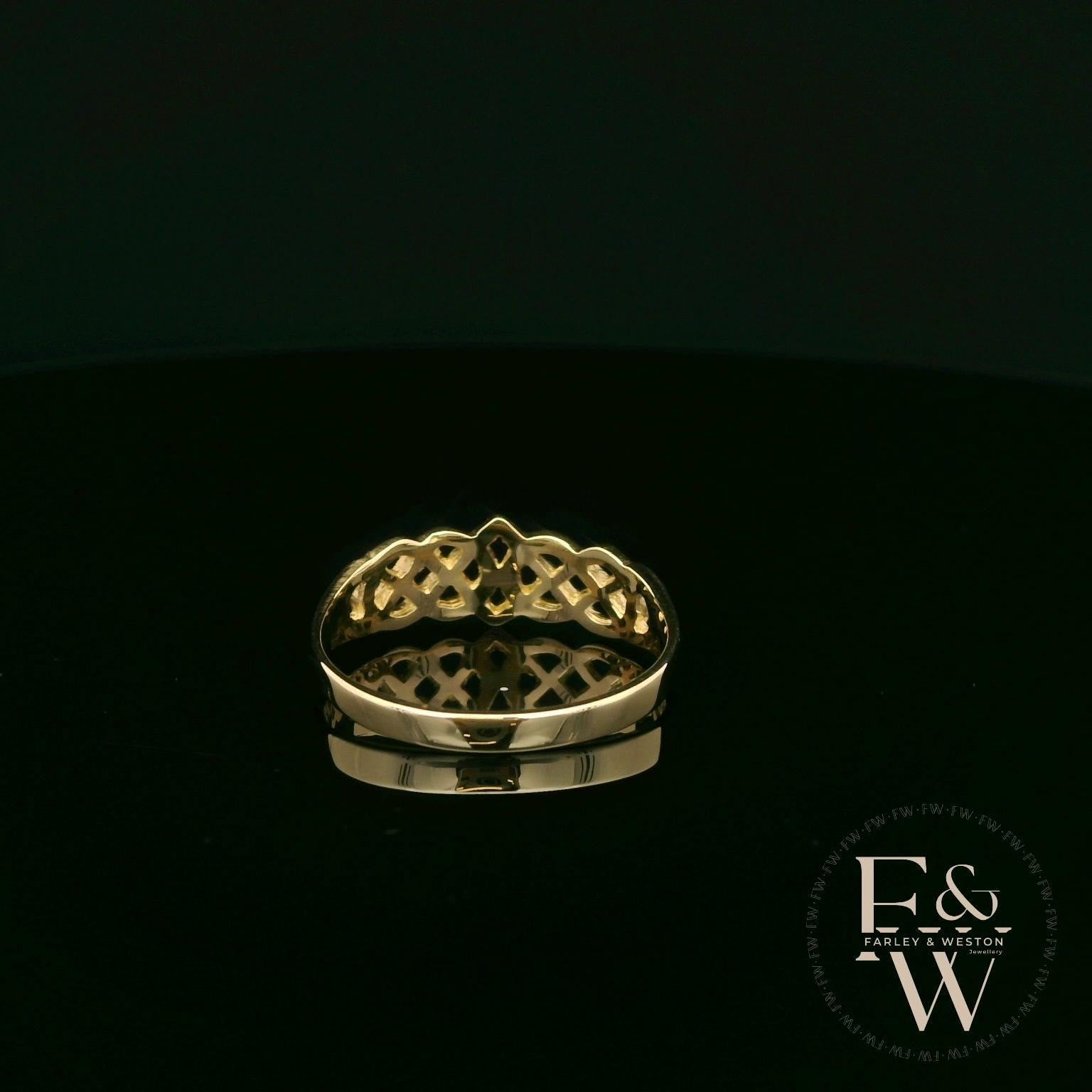 9ct Yellow Gold Half-Woven Design Band Ring