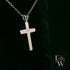 9ct White Gold Lab-Grown Diamond Set Cross Pendant