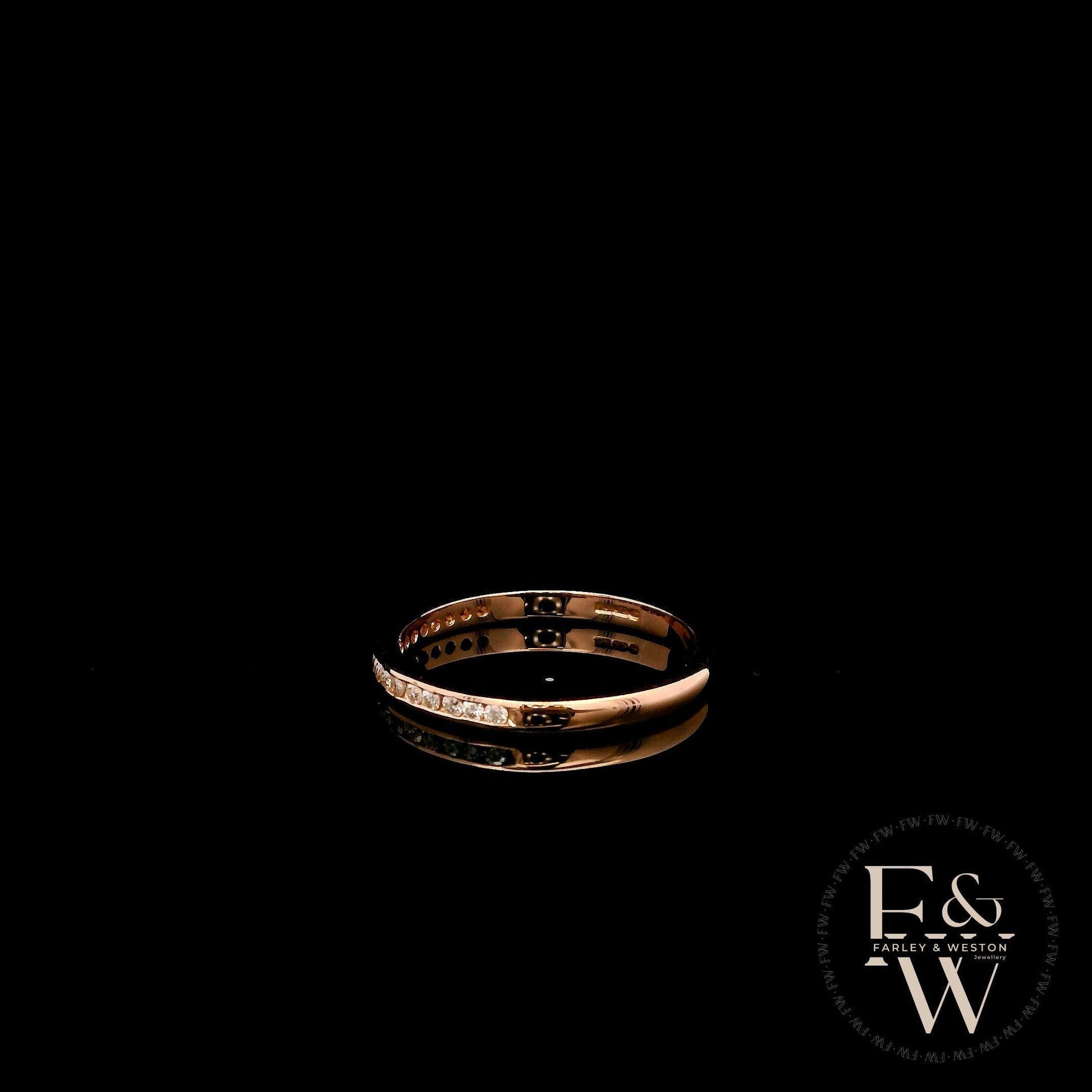 9ct Rose Gold Channel Set Lab-Grown Diamond Half-Eternity Ring