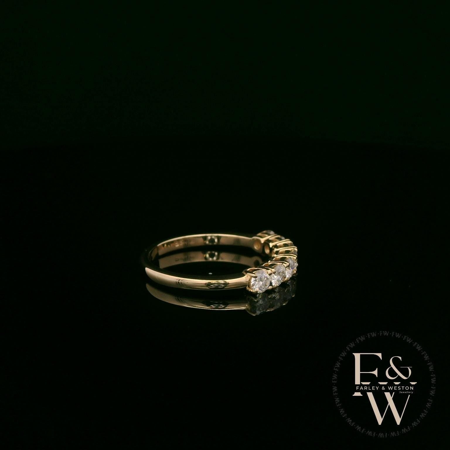 Moissanite & 9ct Yellow Gold Half-Eternity Ring