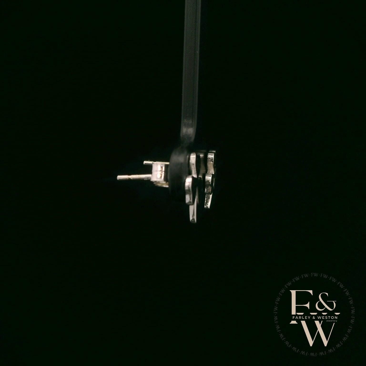 3 Leaf Clover 9ct White Gold Studs