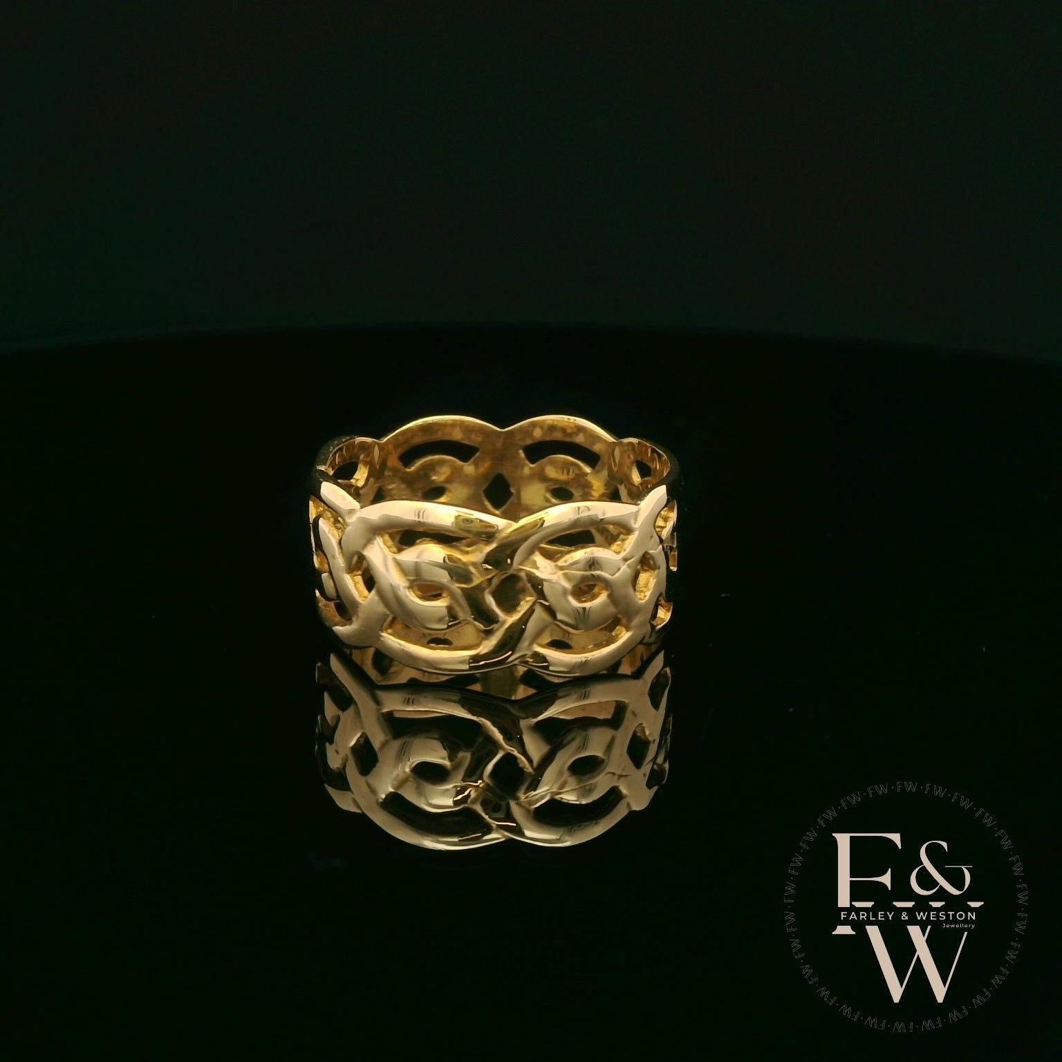 9ct Yellow Gold Fully-Woven Design Band Ring
