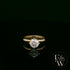 9ct Yellow Gold White Moissanite Single Stone with Bezel Set Head Ring