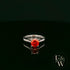 9ct White Gold Fire Opal CZ Solitaire Ring