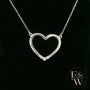 Sterling Silver White Moissanite Heart Necklace