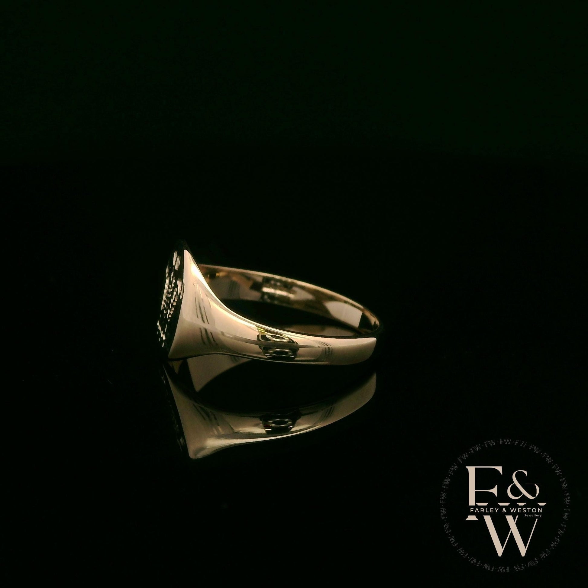 9ct Yellow Gold Welsh Feather Signet Ring
