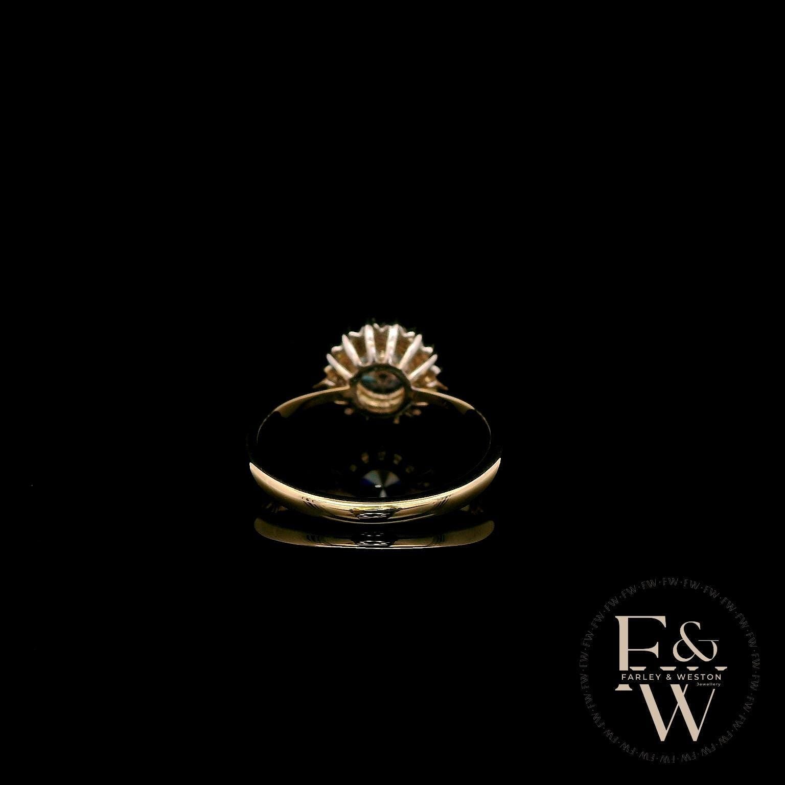 9ct Yellow Gold & White Moissanite Gold Floral Ring