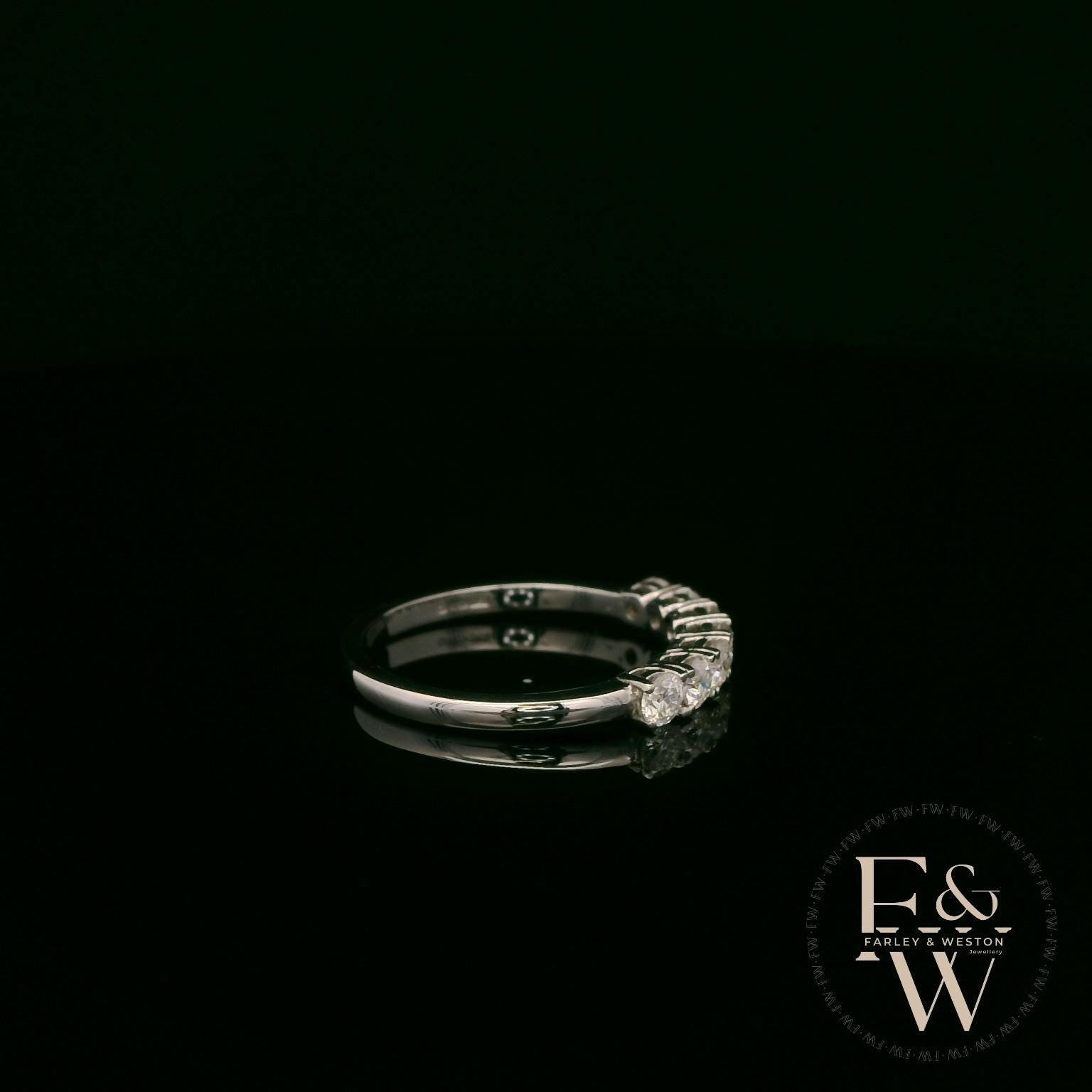 Moissanite & 9ct White Gold Half-Eternity Ring