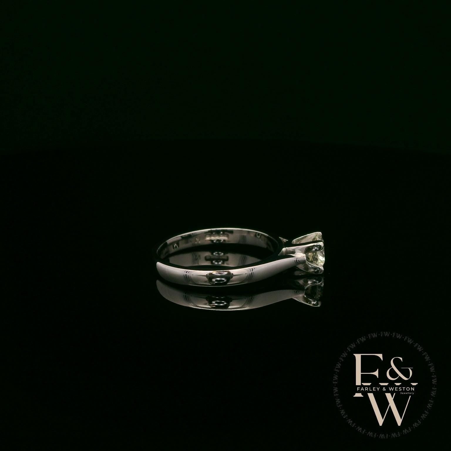 Solitaire Round-Cut Diamond & Platinum Ring