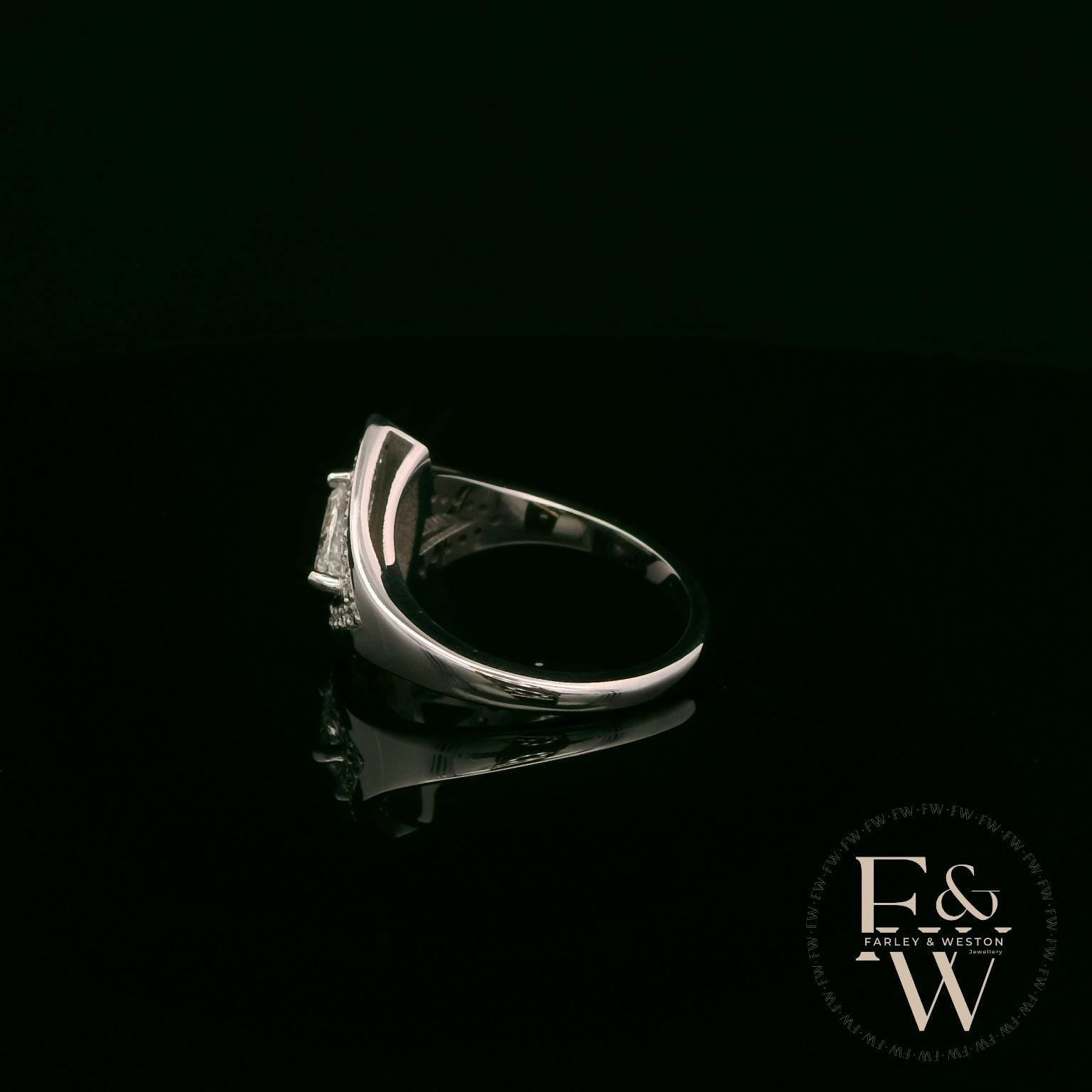 18ct White Gold Trillion-Cut Diamond Cluster Ring
