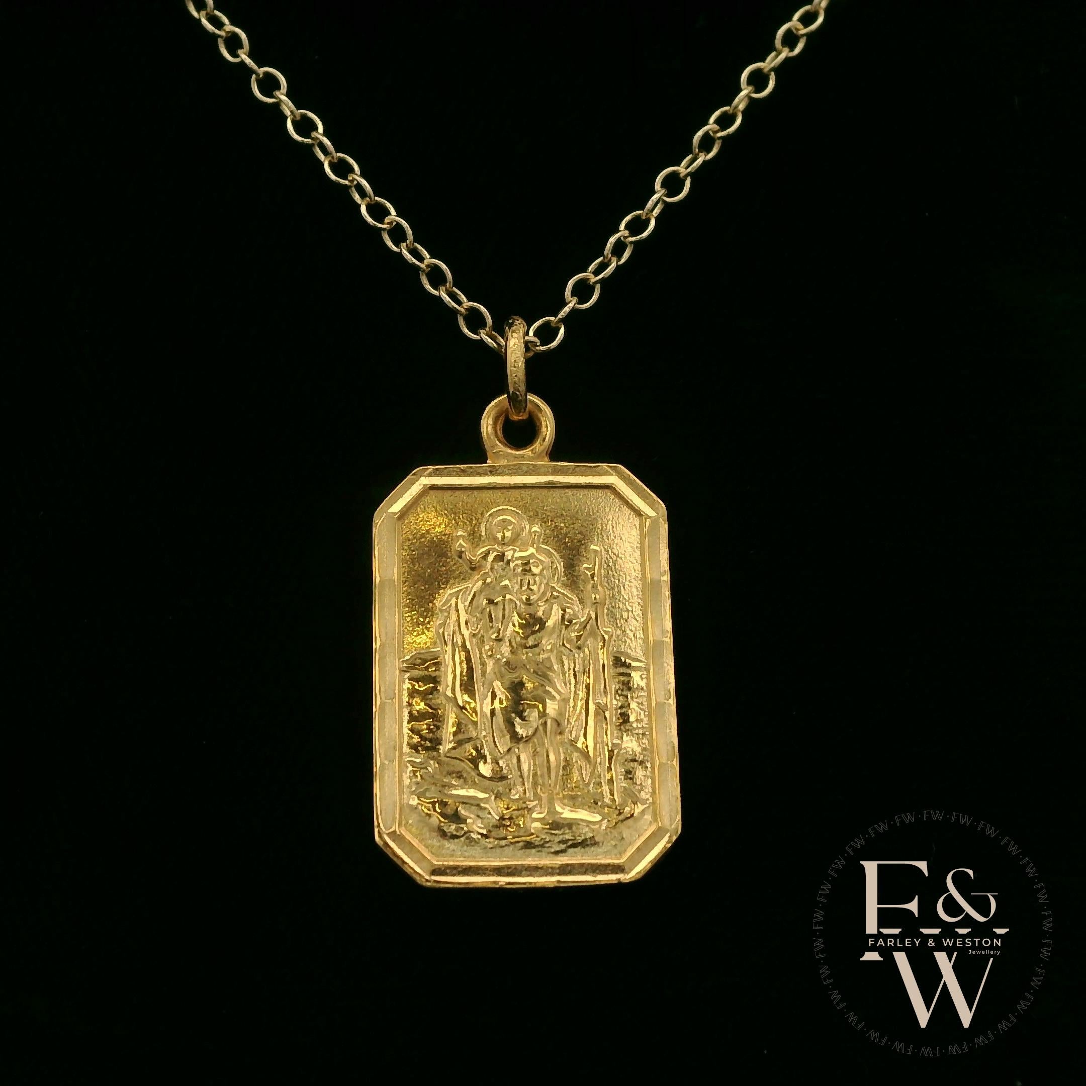 9ct Yellow Gold Saint Christopher Pendant